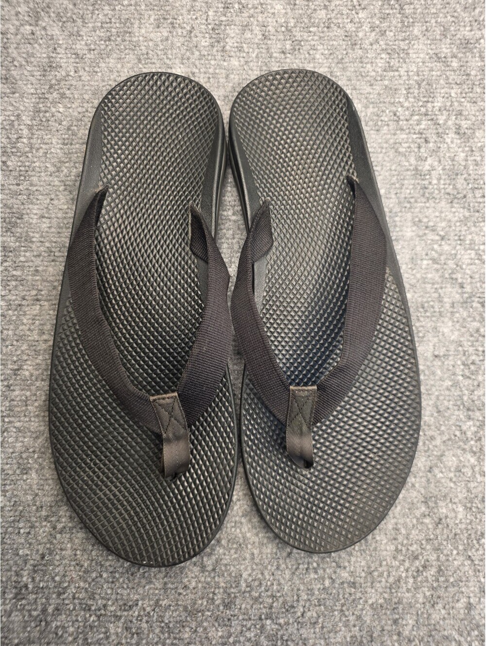 Chaco Classic Flip Sandals Mens 14 Black Thong Straps Vibram Soles LUVSEAT